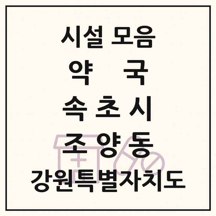 강원특별자치도 속초시 조양동 약국 목록